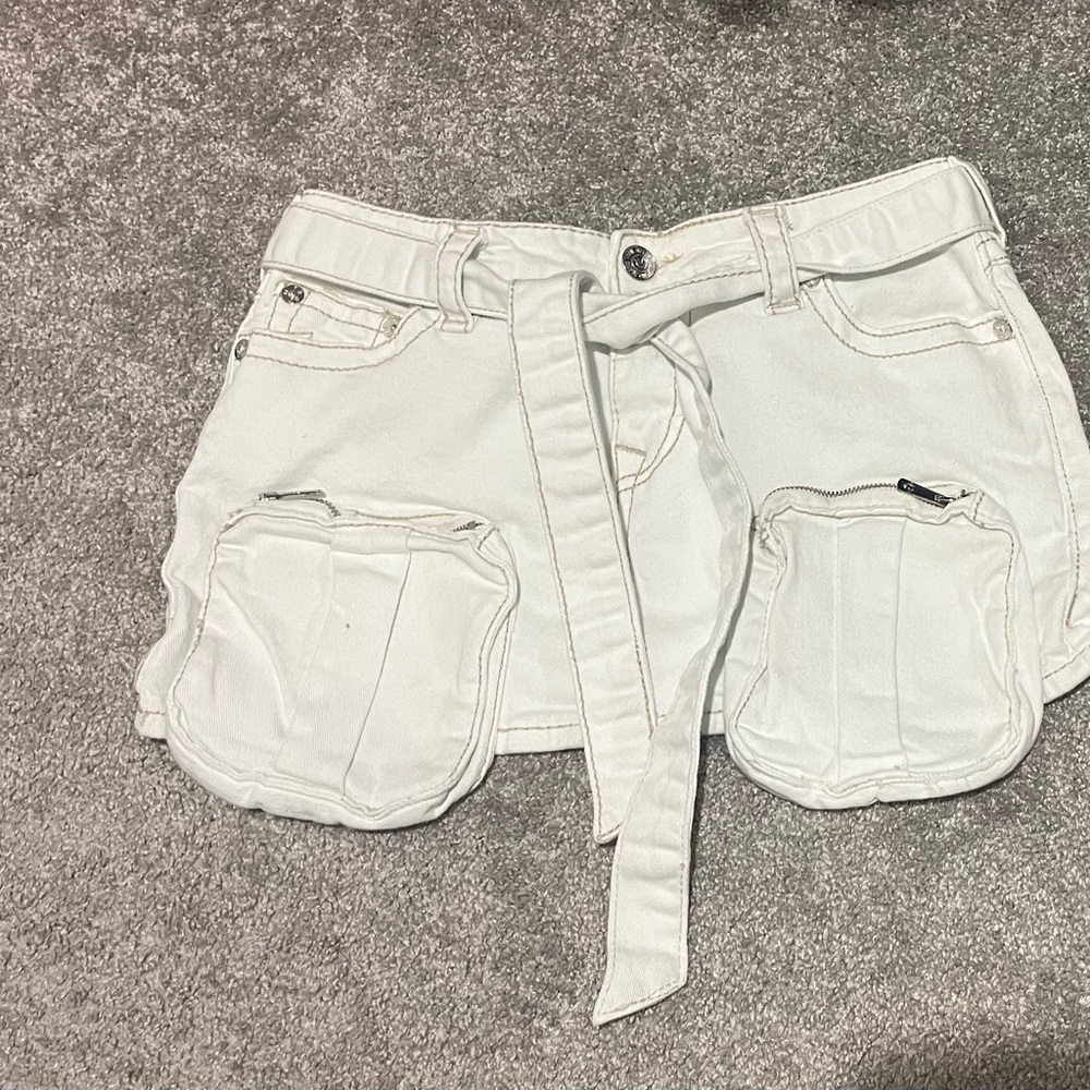 True Religion White Cargo Skirt